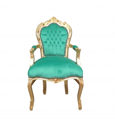 fauteuil baroque vert